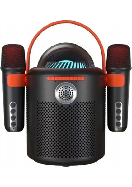 Bluetooth Aile Parti Seti Kablosuz Çift Mikrofon 6 Ses Degıstırme Siyah