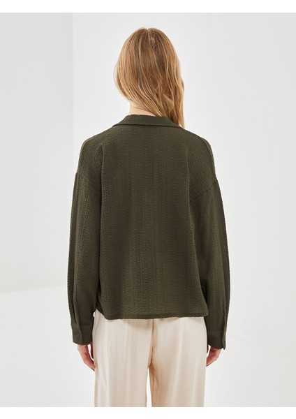 Yeni Sezon Gömlek Yaka Gofre Kadın Bluz fırsatları