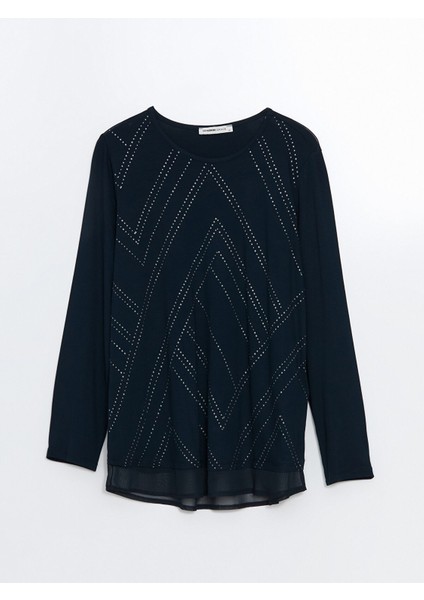 Yeni Sezon Bisiklet Yaka Taşlı Kadın Bluz indirimleri