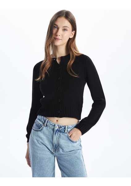 Yeni Sezon Bisiklet Yaka Kadın Triko Hırka