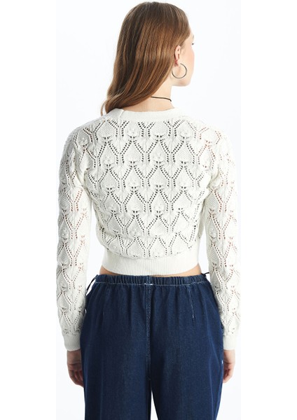 Yeni Sezon V Yaka Ajurlu Uzun Kollu Kadın Triko Hırka indirimleri