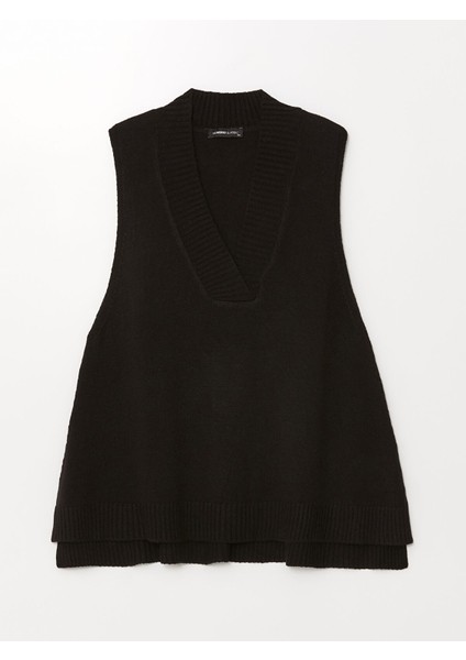 Yeni Sezon Kadın V Yaka Düz Triko Süveter indirimleri