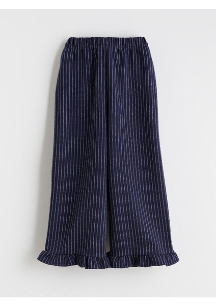 Yeni Sezon Beli Lastikli Çizgili Kız Çocuk Pantolon