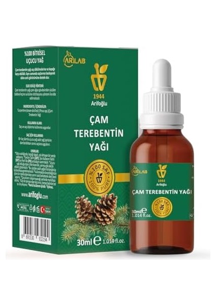 Arifoğlu Çam Terebentin Yağı 30ML%100 Saf Yağ Arlab Pure Pine Turpentine 30ML