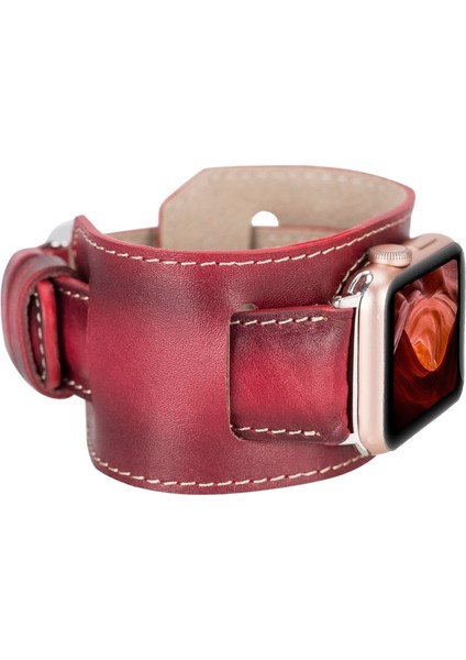 Apple Watch Uyumlu Deri Kordon 42-44-45MM Cuff V4EF