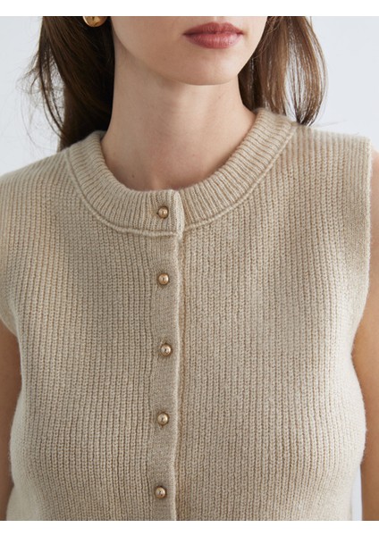 Yeni Sezon Bisiklet Yaka Kadın Triko Yelek modelleri