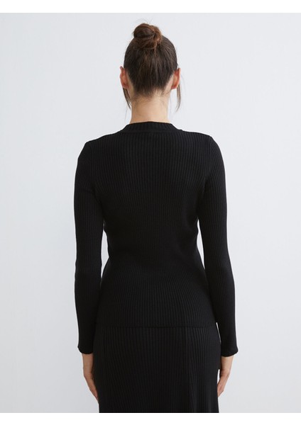 Yeni Sezon Bisiklet Yaka Büzgülü Kadın Triko Kazak fırsatları