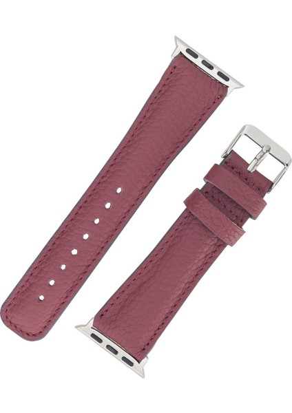 Apple Watch Uyumlu Deri Kordon 42-44-45MM Fl6 Bordo fırsatları