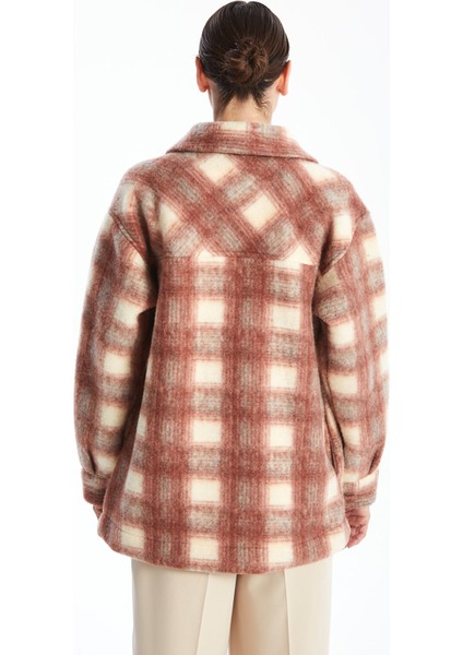 Yeni Sezon Ekose Oversize Kadın Pelüş Gömlek Ceket fırsatları