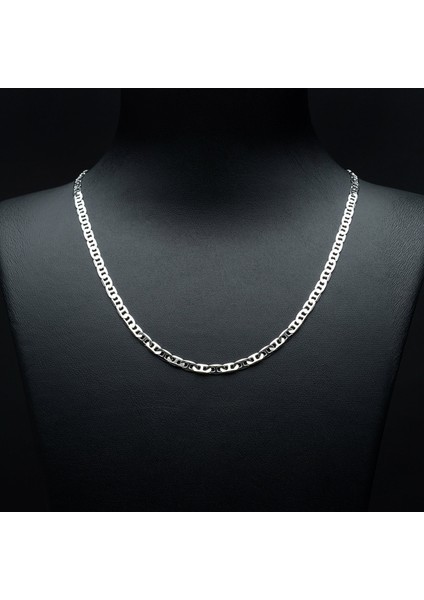 80 Mikron Rodyum Barlı Gümüş Zincir