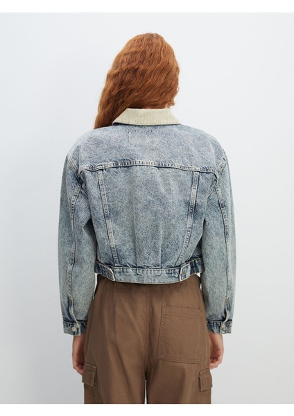 Yeni Sezon Gömlek Yaka Kadın Jean Ceket fırsatları