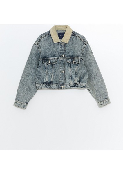 Yeni Sezon Gömlek Yaka Kadın Jean Ceket indirimleri