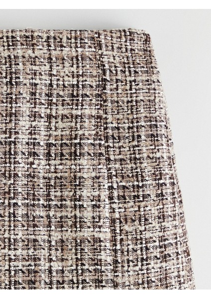 Yeni Sezon Beli Fermuarlı Ekose A Kesim Mini Tüvit Etek indirimleri