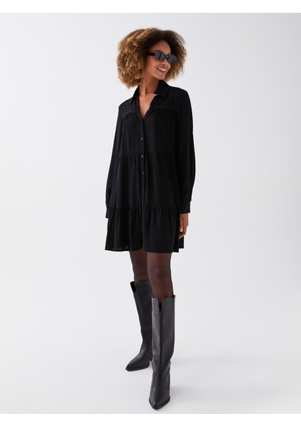 Yeni Sezon Puantiyeli Uzun Kollu Kadın Gömlek Elbise fiyatları