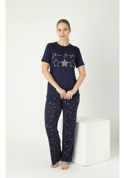 Kadın Viskon Kısakol Pijama Takım C840-904