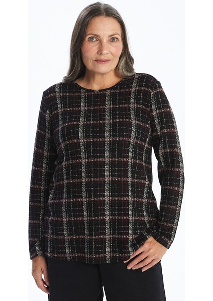 Yeni Sezon Bisiklet Yaka Desenli Kadın Bluz