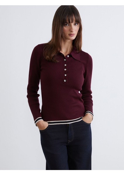 Yeni Sezon Polo Yaka Kadın Triko Kazak