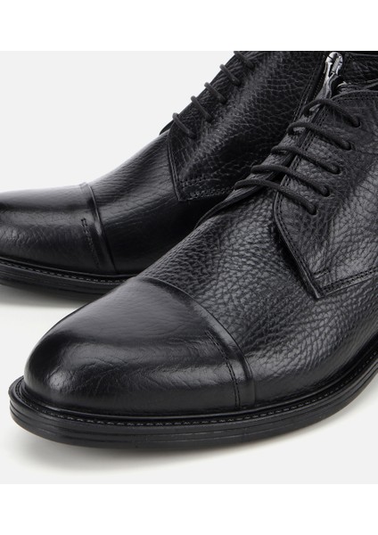 02BOH284790A100 ERKEK Deri Siyah Yumuşak Dokulu Klasik Bot modelleri
