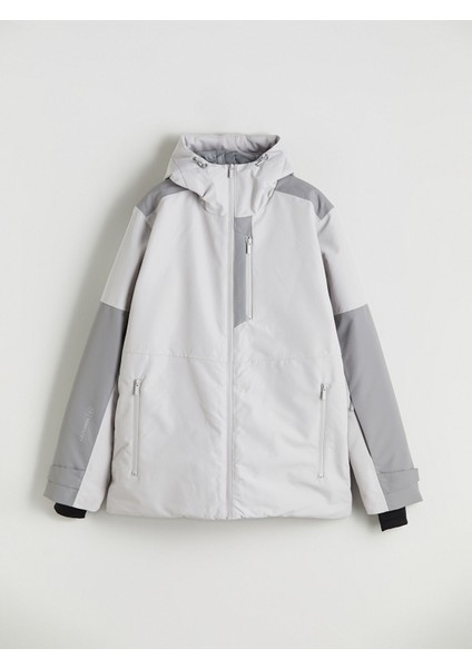 Yeni Sezon Standart Kalıp Kapüşonlu Erkek Kayak Montu