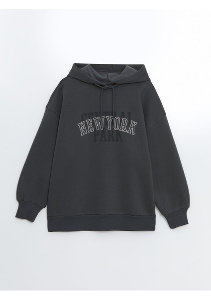 Yeni Sezon New York Baskılı Oversize Kadın Kalın Hoodie indirimleri