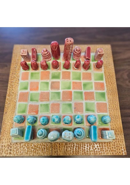 Seramik Ahşap Satranç Takımı