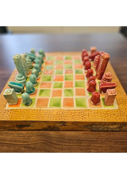 Seramik Ahşap Satranç Takımı