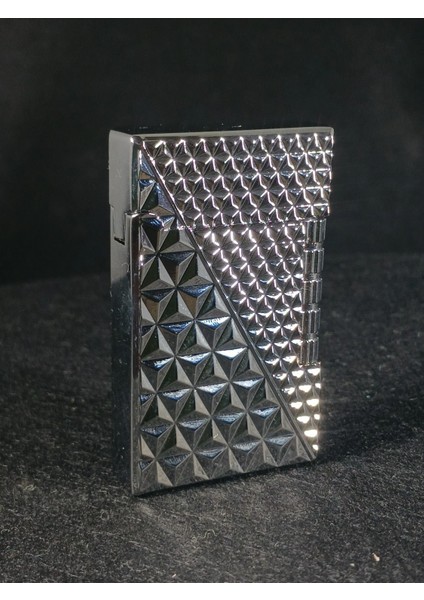 Elmas Kesim Gümüş Renkli Gazlı Metal Çakmak