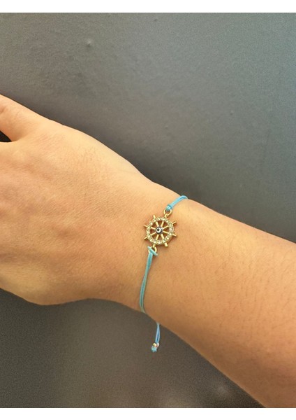 Zirkon Taşlı Dümen Ip Bileklik