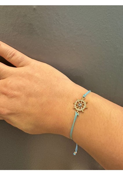 Zirkon Taşlı Dümen Ip Bileklik