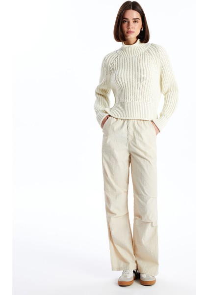 Yeni Sezon Bisiklet Yaka Kendinden Desenli Uzun Kollu Oversize Kadın Triko Kazak modelleri