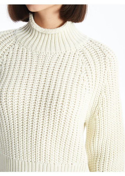 Yeni Sezon Bisiklet Yaka Kendinden Desenli Uzun Kollu Oversize Kadın Triko Kazak fırsatları