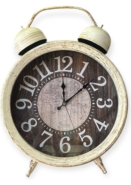 Retro Model Duvara Asılabilir Sessiz Çalışan Çalar Saat