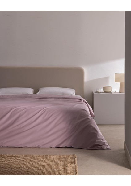 Coco Çift KIŞILIK%100 Pamuk Ranforce Düz Nevresim Açık Mürdüm