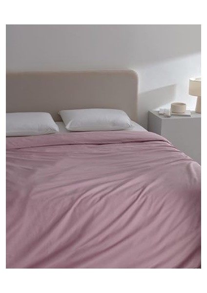 Coco Çift KIŞILIK%100 Pamuk Ranforce Düz Nevresim Açık Mürdüm modelleri