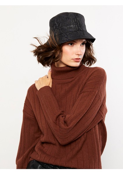 Yeni Sezon Yazı Nakışlı Kadın Bucket Şapka