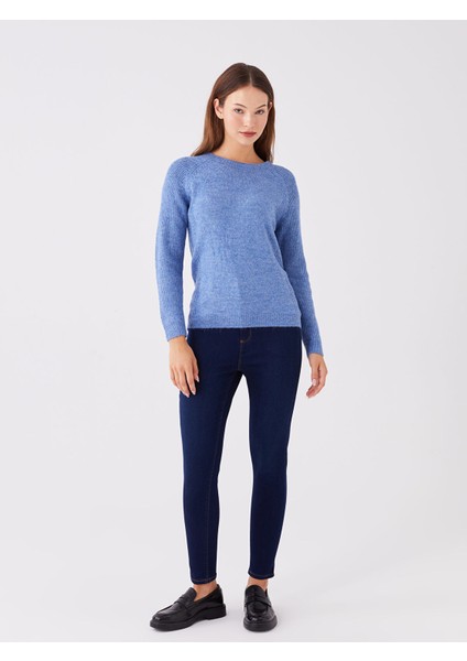 Yeni Sezon Bisiklet Yaka Düz Uzun Kollu Kadın Triko Kazak modelleri