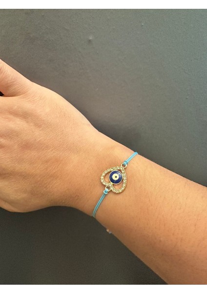 Zirkon Taşlı Kalp Ip Bileklik