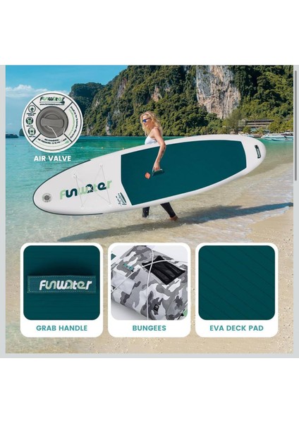 Paddle Adventure Şişme Sup Board/stand Up Paddle Board 320X83X15 cm Yeşil