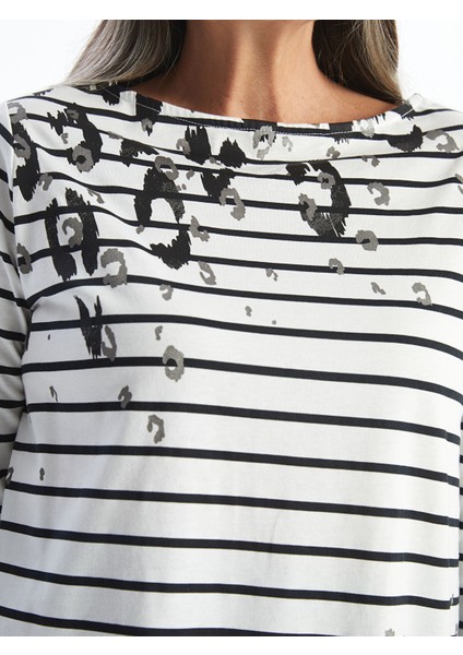 Yeni Sezon Bisiklet Yaka Çizgili Kadın Tişört modelleri