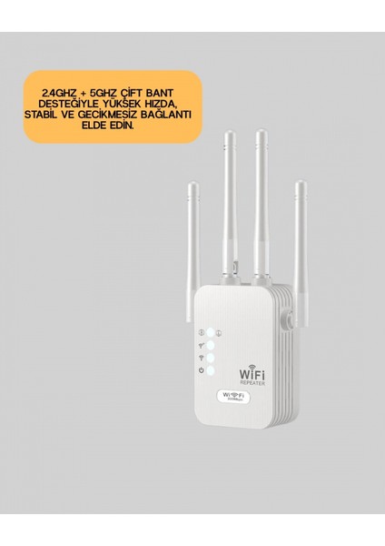Çift Bantlı Otomatik Kurulum Wifi Repeater Menzil Genişletici fiyatları