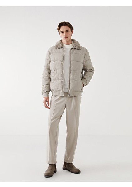 Yeni Sezon Standart Kalıp Gömlek Yaka Erkek Deri Görünümlü Mont modelleri