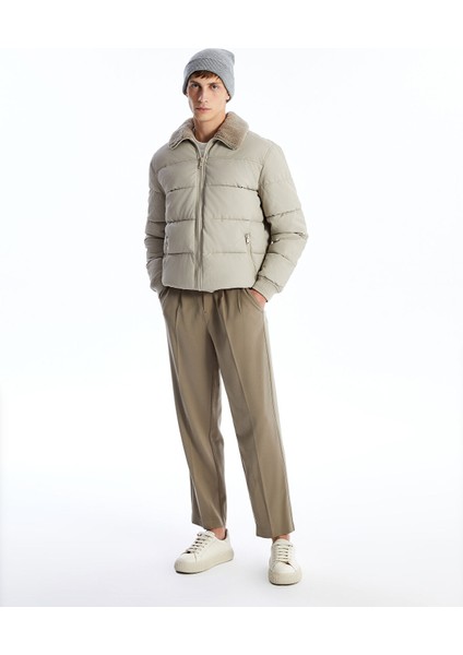 Yeni Sezon Standart Kalıp Gömlek Yaka Erkek Deri Görünümlü Mont fırsatları