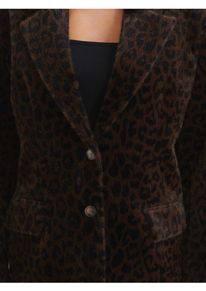 Yeni Sezon Leopar Desenli Kadın Kaşe Kaban modelleri