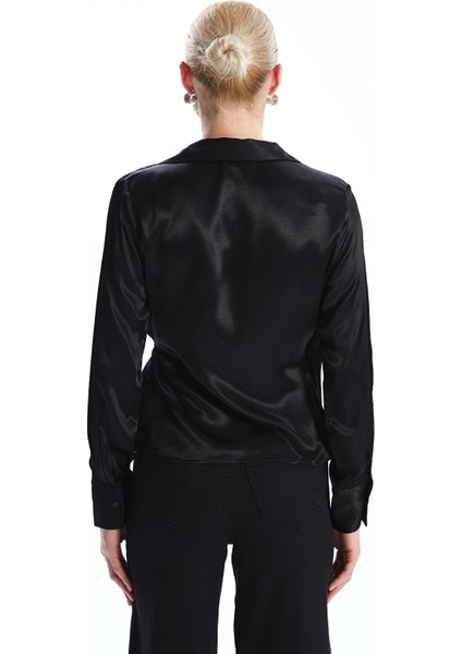 Yeni Sezon Gömlek Yaka Saten Kadın Bluz fırsatları