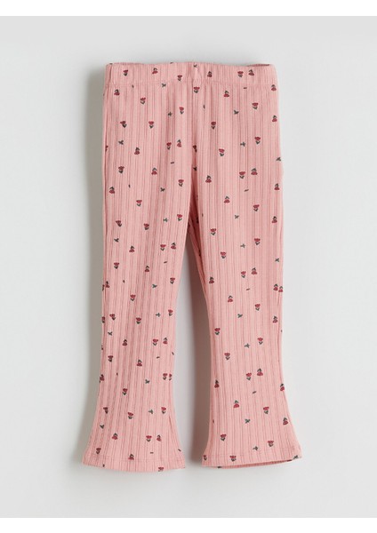 Yeni Sezon Çiçekli Ispanyol Paça Kız Çocuk Tayt Pantolon