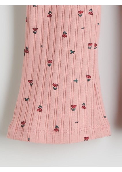 Yeni Sezon Çiçekli Ispanyol Paça Kız Çocuk Tayt Pantolon modelleri