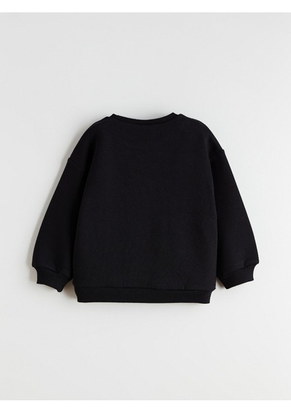 Yeni Sezon Bisiklet Yaka Baskılı Kız Çocuk Sweatshirt 2'li indirimleri