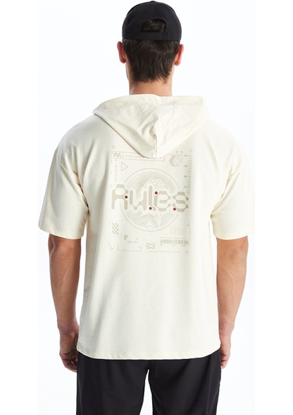 Yeni Sezon Kapüşonlu Kısa Kollu Baskılı Erkek Tişört indirimleri