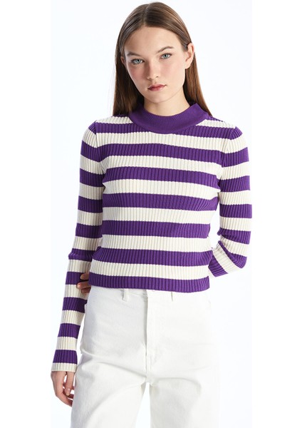 Yeni Sezon Bisiklet Yaka Renk Bloklu Uzun Kollu Kadın Triko Kazak fiyatları