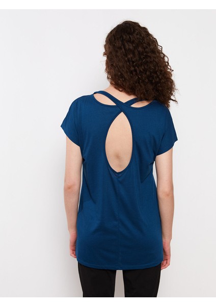 Yeni Sezon Bisiklet Yaka Düz Kısa Kollu Kadın Pijama Üst modelleri